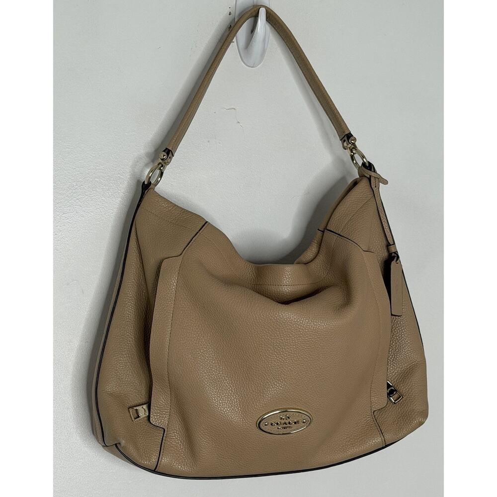 Coach Handbag Scout Hobo Bag Tan Top handle & Removable shoulder strap - Picture 2 of 15
